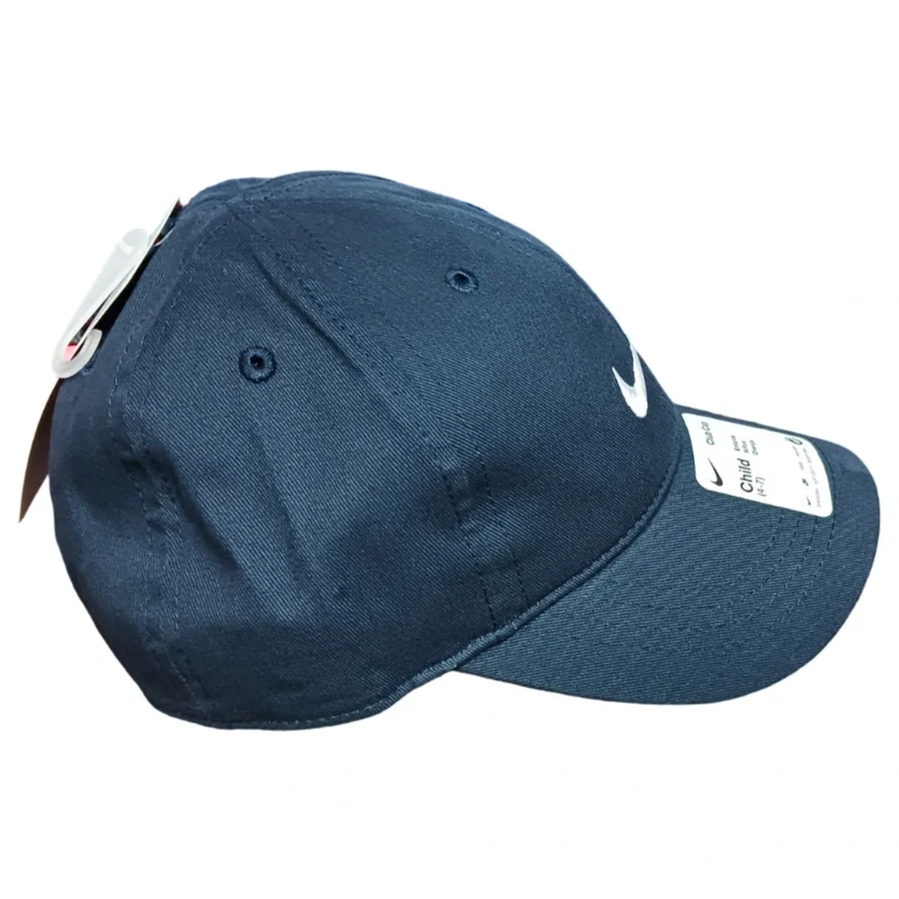 Nike Club Cap Kids Youth Swoosh Adjustable Hat Obsidian White Size 4-7 New